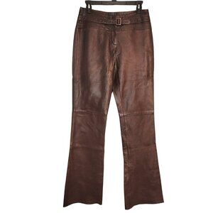 Cache Vintage Genuine Lamb Leather Flare Bootcut Pants